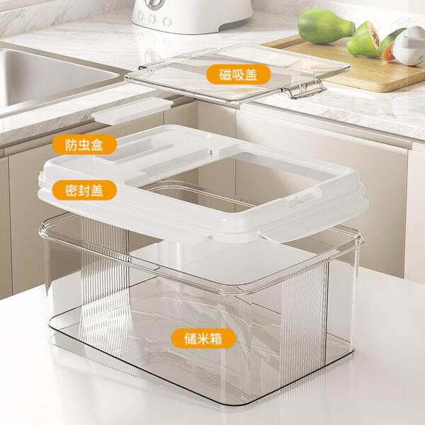 4 Transparent Sloped Rice Container