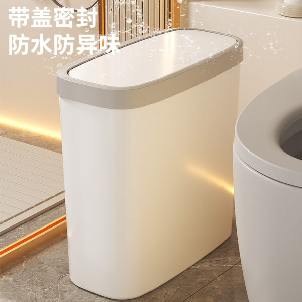 Rounded Corner Pop-Up Lid Trash Can