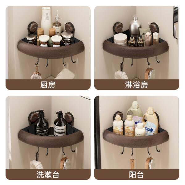 800-5 Wood-Plastic Composite Series - 2459 Corner Wall-Mounted Storage Shelf